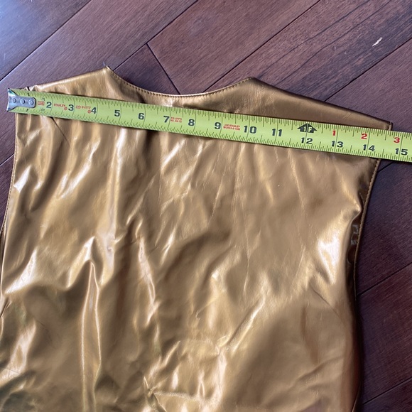 Vintage 80s Address Metallic Gold Vest Womens M - Picture 13 of 13
